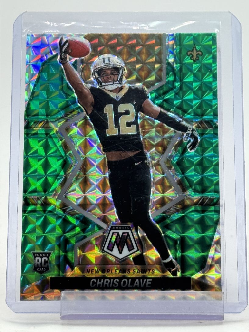 CHRIS OLAVE 2022 MOSAIC ROOKIE GREEN MOSAIC PRIZM SAINTS #313 RC Q3813