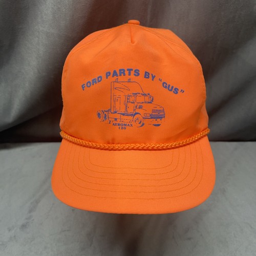 Vintage Ford Aero120 Tractor Trailer Photo Hat FORD PARTD BY GUS Spellout Worn - Picture 1 of 24
