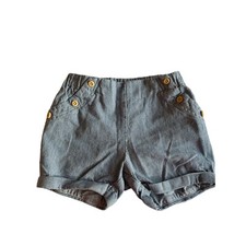 Mayoral blue pinstriped shorts elastic waist buttons detail cotton Size 18m.