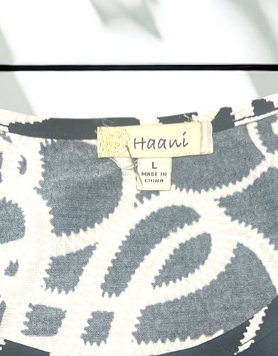 Haani Kleid Damen Large Schwarz Weiß Maxi Abstraktes Muster Kurzarm - Bild 4 von 4
