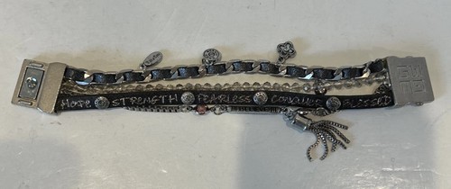 Good Works Inspirierendes mehrsträngiges Lederarmband - Glaube Stärke Hoffnung - Bild 2 von 5