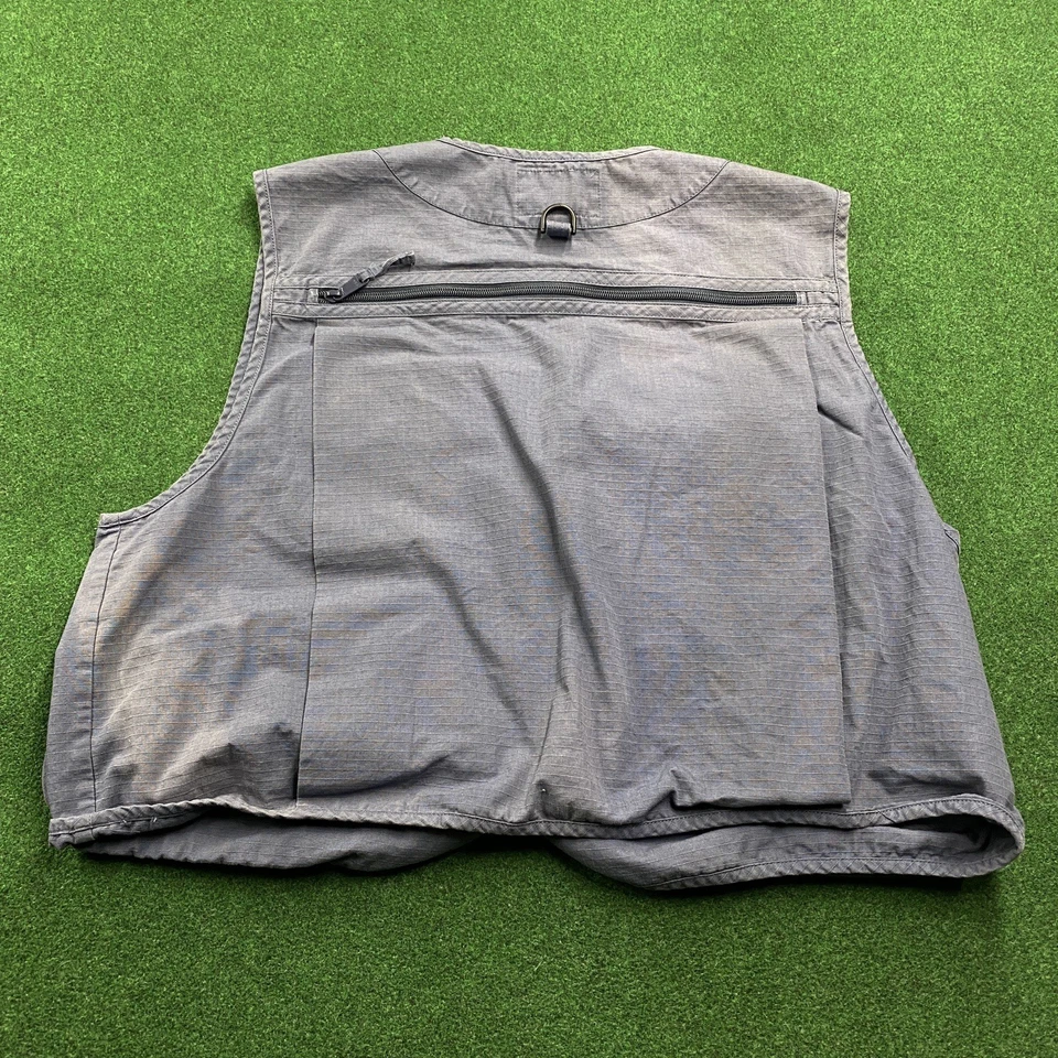 Vintage L.L. Bean Fishing Vest Mens XL Blue Mesh Utility Fly Pockets Full Zip - Image 3 of 4