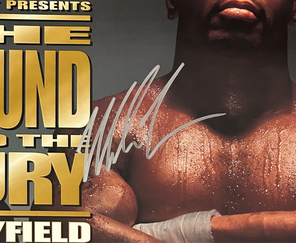 Mike Tyson & Evander Holyfield Signed Bite Fight Poster 21x22 JSA WB493547 - Image 3 of 4