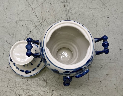 Decorative Blue White Porcelain Samovar - Picture 5 of 6