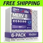 Electrostatic Pleated HVAC AC Filter MERV 8 6-Pack - 20x20x1