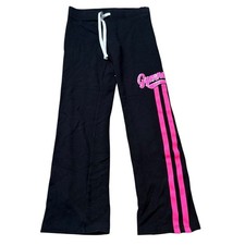 Justice Girls Gymnast Sweatpants Size 10 Cotton/Polyester Blend Black  Pink