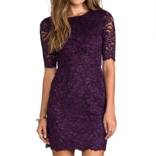 Shoshanna Purple Lace Davina Dress