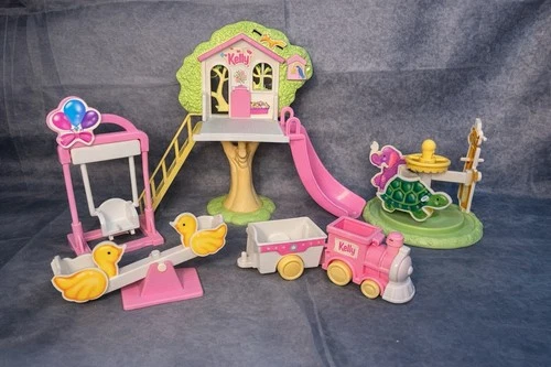 Vintage 1997 Mattel Barbie Kelly Train Set And Playground Lot