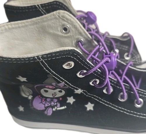 Sanrio Kuromi Schwarz 8,5 Lila High-Top Canvas Schuhe 39 My Melody Hello Kitty - Bild 2 von 8