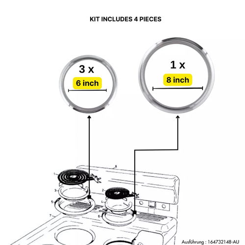 Westinghouse Trim Ring Kit-3x 6"&1x 8"-PN: 4055561353, 4055561361-Free Post - Picture 4 of 5