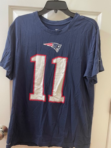 T-shirt uomo New England Patriots Julian Edelman blu L Nike taglio atletico - Foto 1 di 7