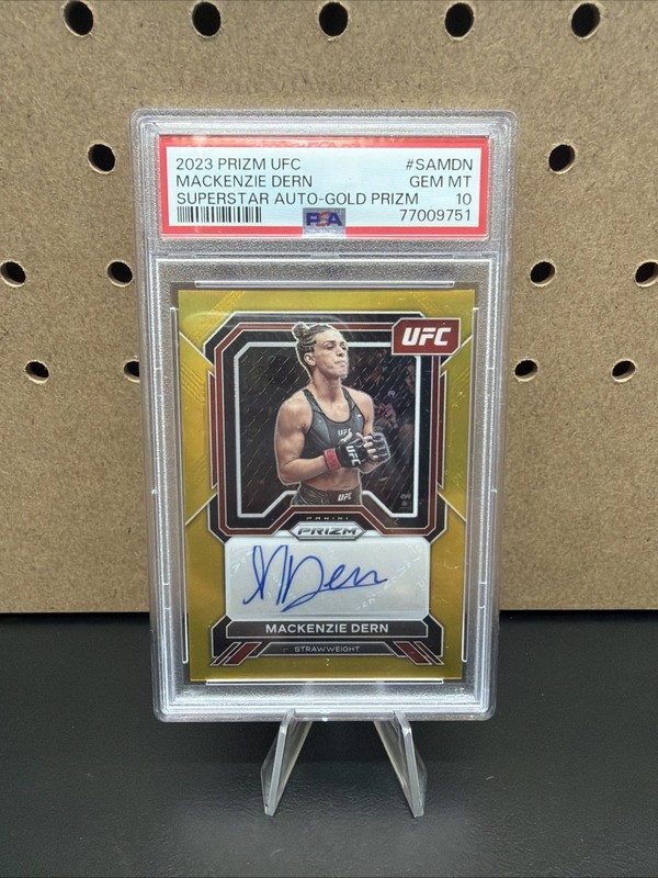 2023 Panini Prizm UFC Superstar Autographs Mackenzie Dern Gold Prizm /10 PSA 10