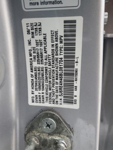 Driver Left Front Window Regulator Electric Fits 07-11 CR-V 1245249 - Picture 12 of 12