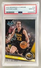 8959 Caitlin Clark 2023 Bowman University Chrome #34 PSA 10