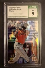 2020 Topps Chrome Yordan Alvarez Rookie RC Refractor CSG 9 Astros