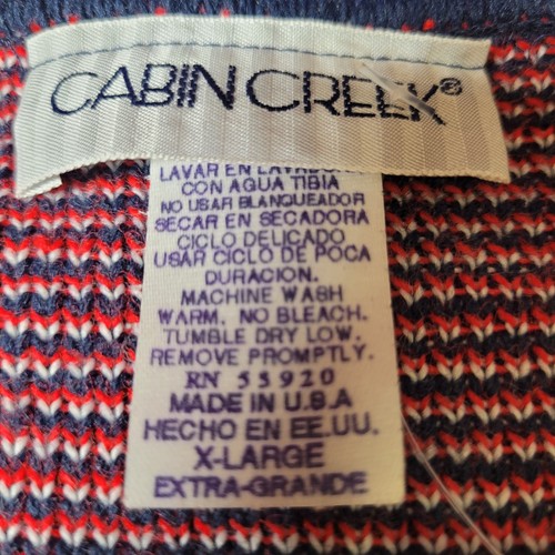 NWT Vtg Cabin Creek Christmas Snowman Sweater Vest Women’s Size XL Red & Blue - Picture 3 of 6