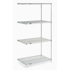 Nexel 5 Tier Chrome Wire Shelving Add-On Unit 24"W x 18"D x 63"H