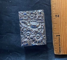 1 KIRK REPOUSSE  STERLING SILVER MATCH BOX COVER 8 AV. MARKED ON BACK  EACH