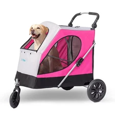 Dog Stroller for Large Dogs, 3 Wheel Foldable Pet Stroller for Medium Large D...