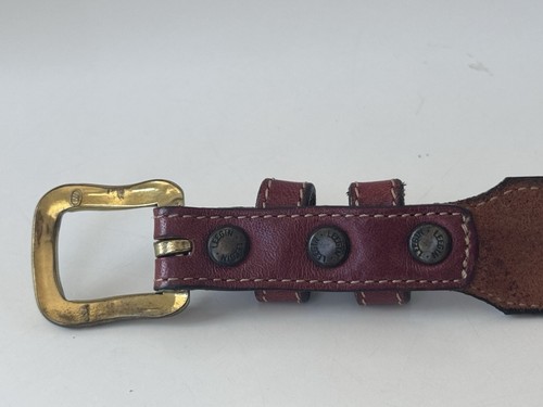 Leegin Western Waist USA Made Tan Brown Leather Braided Inlay Belt - Picture 5 of 13