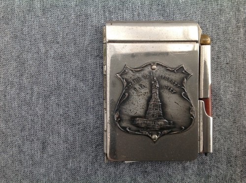 Cuaderno de recuerdo pequeño de metal vintage de la Estatua de la Libertad de la ciudad de Nueva York - Imagen 5 de 8