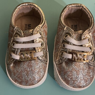 Michael Kors Baby Tinsel Rose Gold Infant Sneakers 100