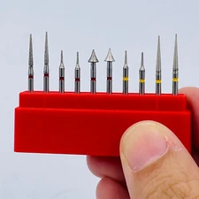 10pcs Dental Ortho Interproximal Enamel Grinding, Polishing Diamond Burs Drills