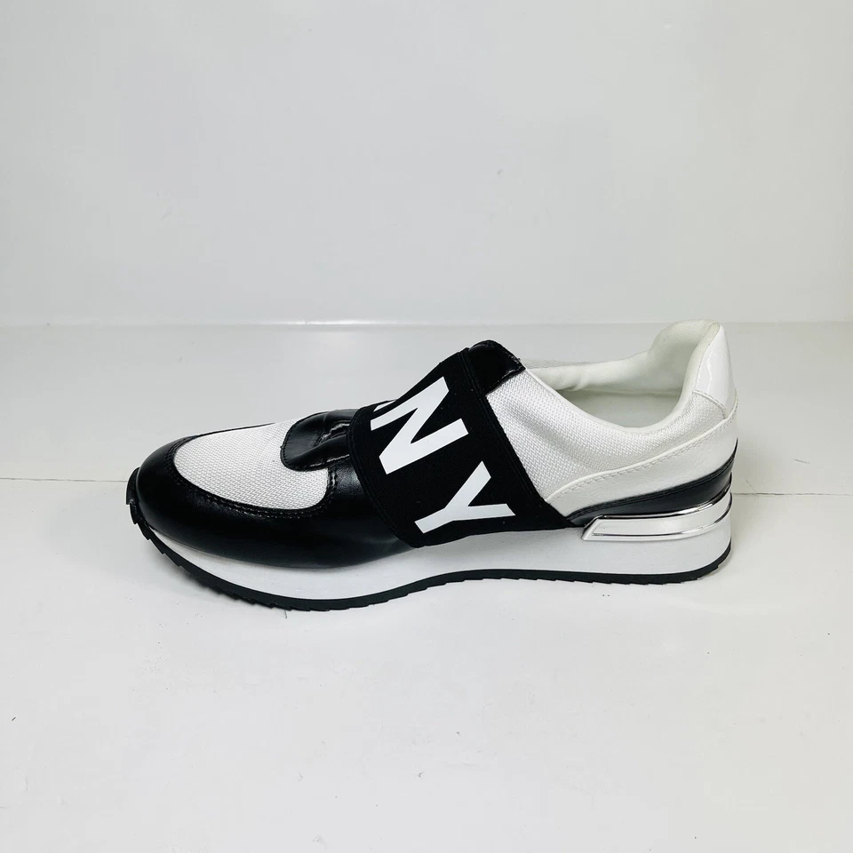 Женские черные белые кроссовки без шнурков Dkny Shoes 8,5 М б/у в отличном состоянии - Изображение 4 из 4