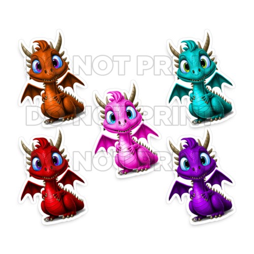 Adorable calcomanía de vinilo parachoques dorada Baby Dragon Fantasy M33036 2 piezas - Imagen 6 de 8