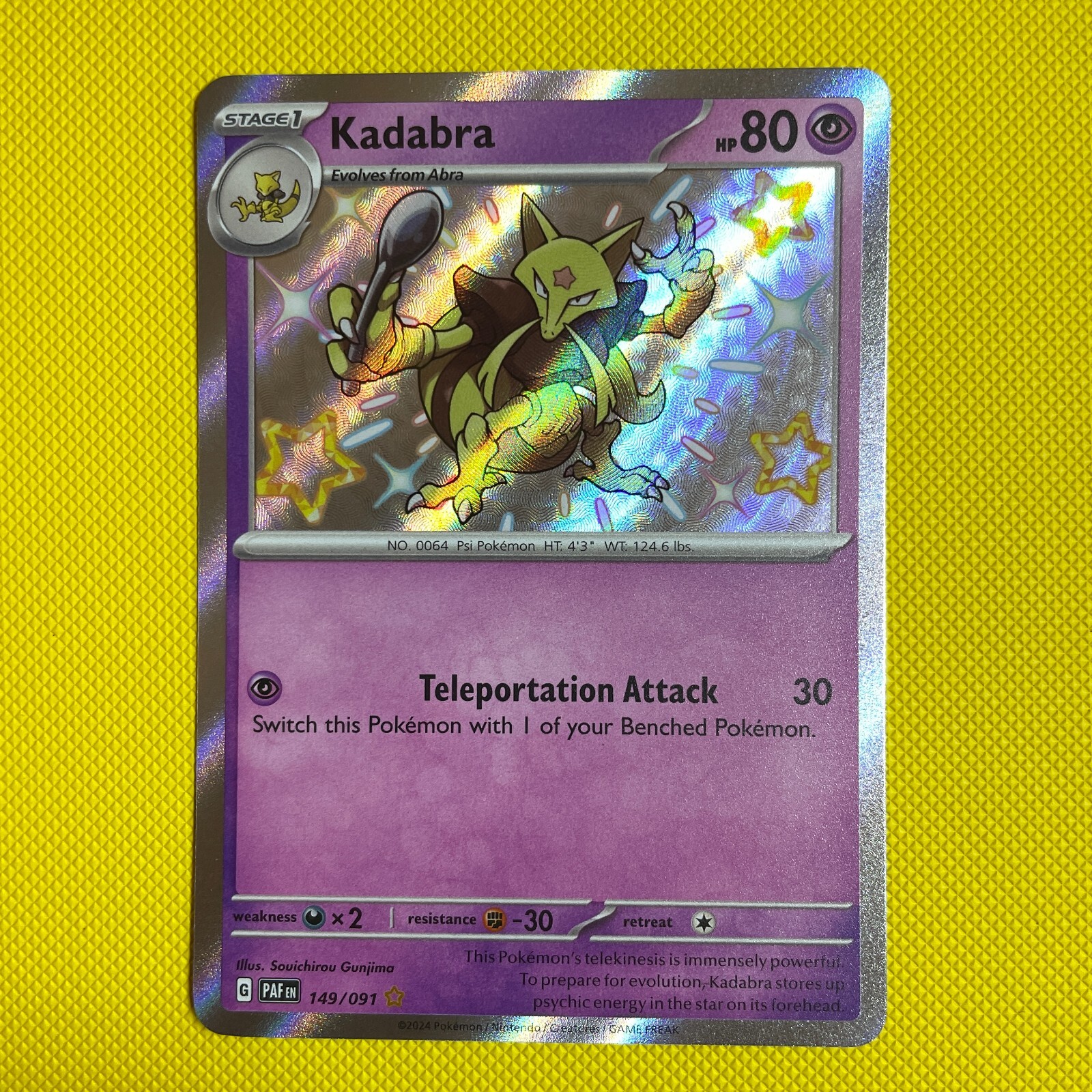 Pokemon SHINY Kadabra 149/091 Paldean Fates Ultra Rare Holo NM