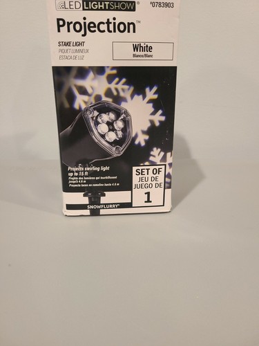 Snow Flurry Light Show LED Swirling Cool White Projection Stake Light  used - Picture 1 of 3