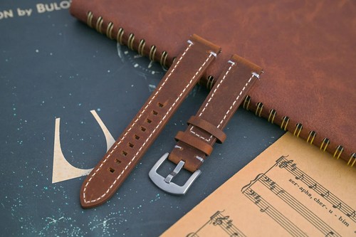 Handmade Leather Watch Strap Genuine Top Grain with Quick Release 18mm 19mm 20mm