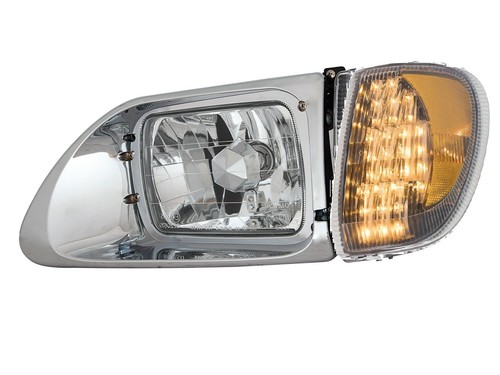 International 9400 SBA Clear Headlights w/LED Corner Light 2001-2011 5900 9200 - Picture 6 of 6