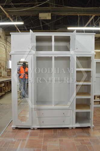 HANDMADE MANHATTAN QUAD FULL MIRRORED SHELVED WITH TOPBOX WHITE (NOT FLATPACKED - Picture 2 of 12