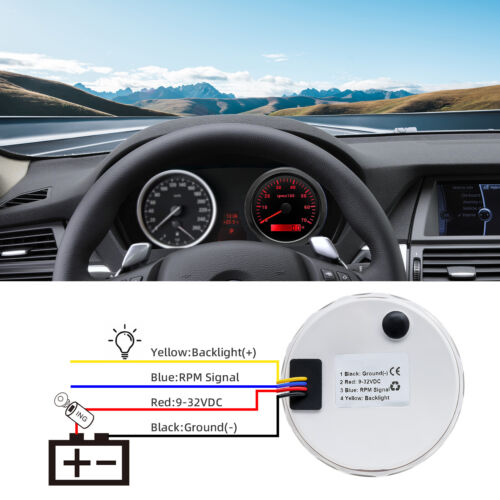 6 Gauge Set 85MM GPS Speedometer 200Km/H & Fuel Level Water Temp Oil Press Volt - Picture 15 of 21