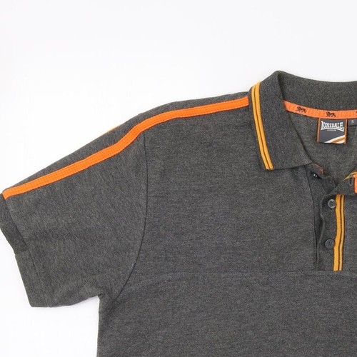 Lonsdale Mens Grey Polyester Blend Polo Size S Collared - Picture 5 of 12