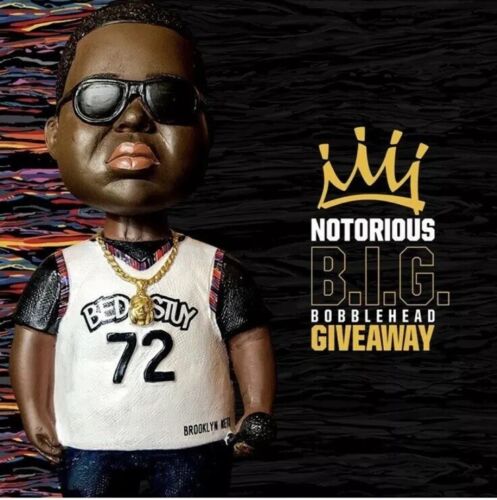 BROOKLYN NETS NOTORIOUS BIGGIE BOBBLEHEAD SGA 31.1.2020 BETT-STUY STADT TRIKOT - Bild 11 von 12