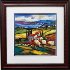 Slava Brodinsky  "Lakeside" Framed Hand Signed & # Serigraph Art Europe Italy 