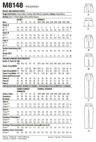 McCall’s Misses & Damen Hose Schnittmuster M8148 - Bild 2 von 3