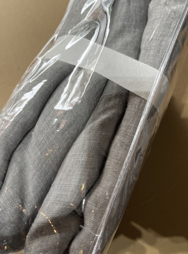 (1) Pottery Barn Belgian Flax Linen BLACKOUT Drape Curtain 100x84" - Flagstone - Picture 2 of 3