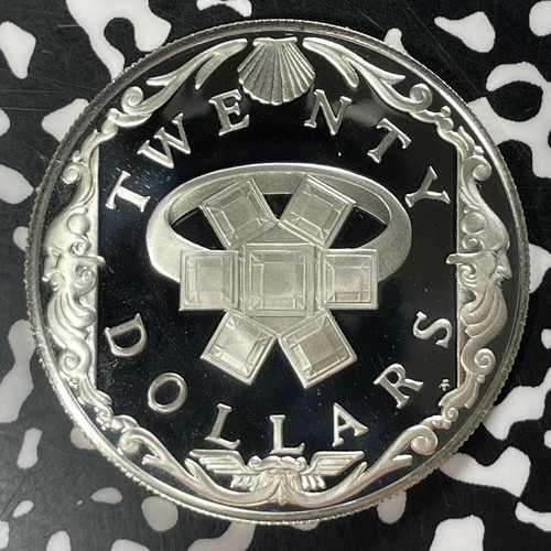 1985 British Virgin Islands $20 Dollars Lot#T4624 Large Silver Coin! Proof!