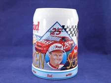 Budweiser Beer Stein KEN SCHRADER Inaugural Year NASCAR Racing 1995 Vintage