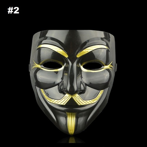 Anonymous Guy Fawkes Fancy Plastic Halloween V for Vendetta Mask Costume Cosplay - Picture 12 of 19