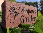 Pesonalized, Engraved (Carved) Garden Paver Stone with Bees Butterflies Bee Kind