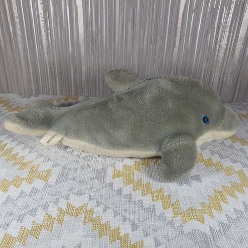 Vintage offizieller Sea World Delfin 14" Plüsch grau weiß - KOSTENLOSER VERSAND - Bild 9 von 11