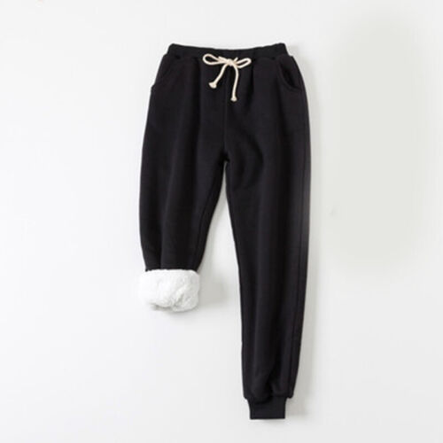 Women's Warm Sherpa Pants Fleece Lined Athletic Sweatpants Winter Jogger Pants - Picture 3 of 46
