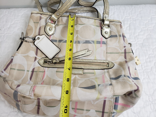 Y2K Coach Poppy Signature Logo Shoulder Bag Purse Handbag Tan M1373-28283E RARE - Picture 2 of 9