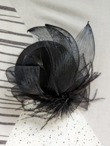 Halloween Horror Fascinator Hat with Veil and Flower Details Elegant Fancy Dress - Picture 12 of 19