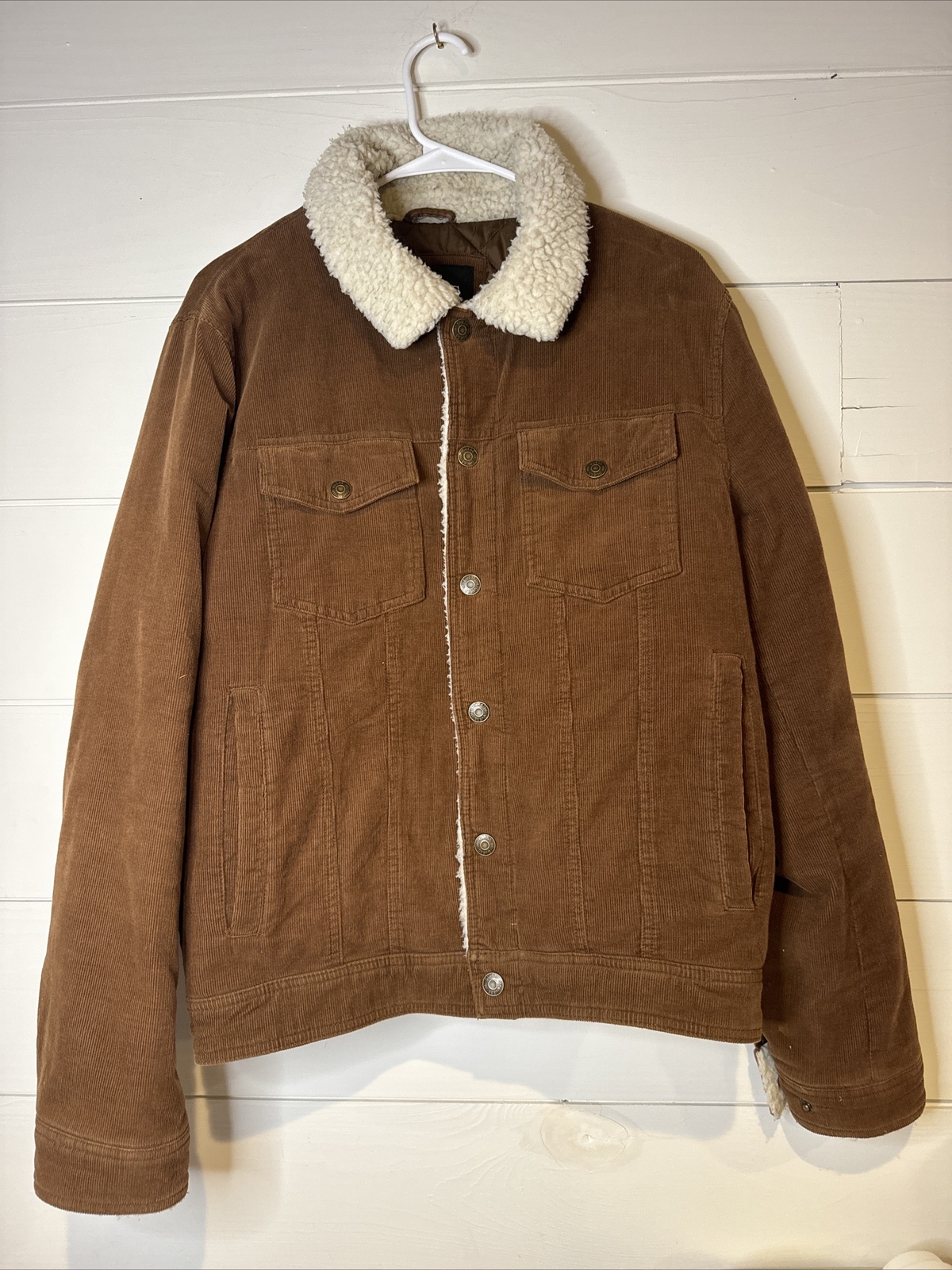 Vintage Guess Brown Corduroy Trucker Jacket Size … - image 1