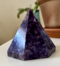 Deep Purple Lepidolite Pyramid